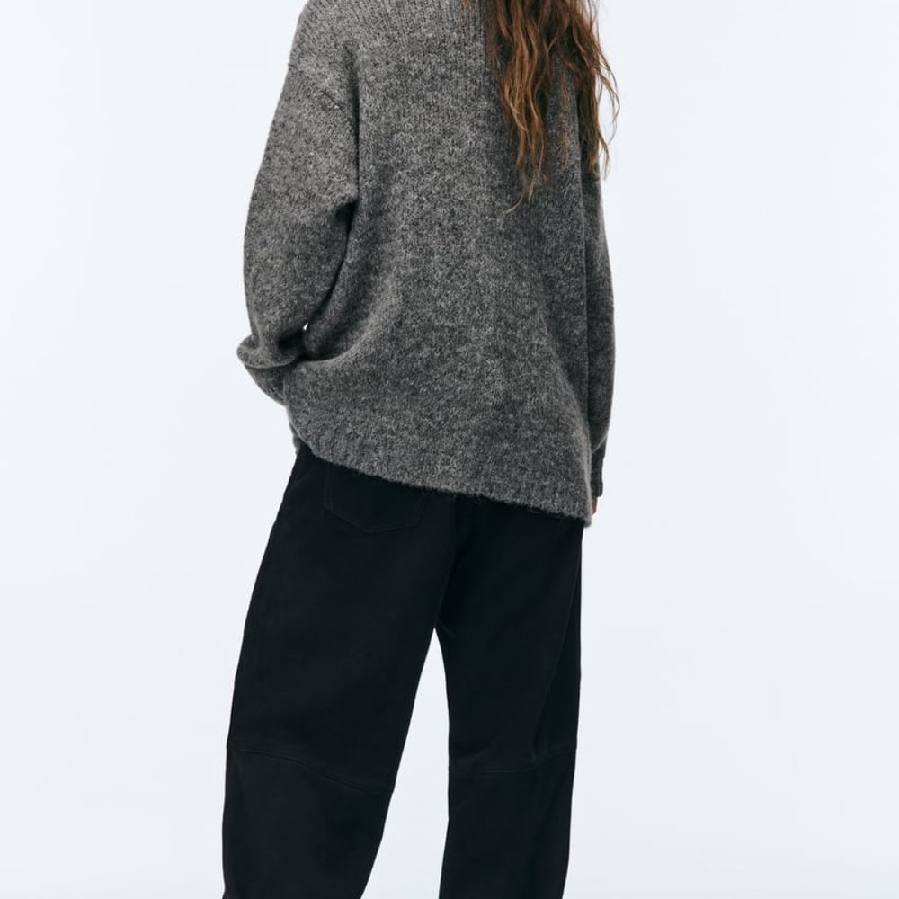 COZY GRAY LONG POCKET CARDIGAN - ZARA - Picture 5 of 10
